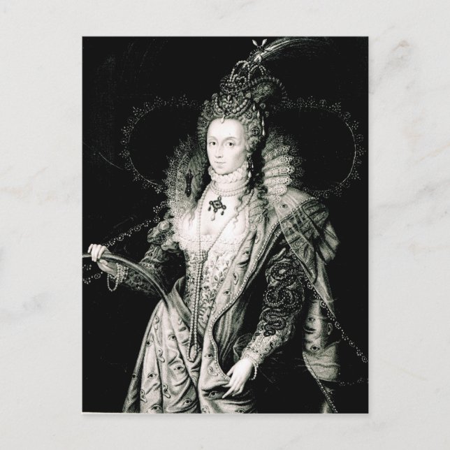 Carte Postale Elizabeth I dessinée par W.Derby et gravée par (Devant)