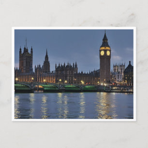 Carte Postale Elizabeth Tower et Westminster Bridge Londres Roya