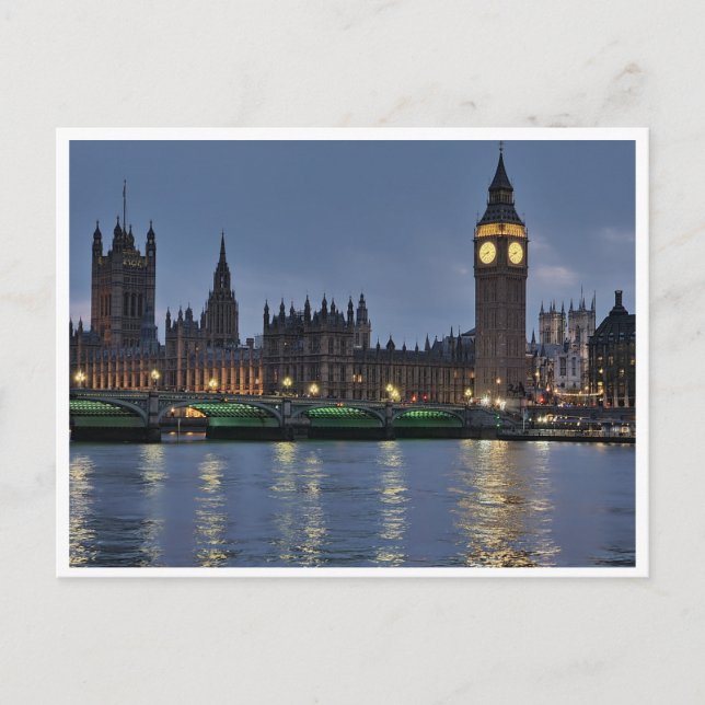 Carte Postale Elizabeth Tower et Westminster Bridge Londres Roya (Devant)