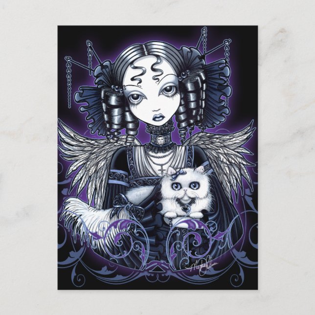 Carte postale Elizabeth White Persian Cat Angel (Devant)
