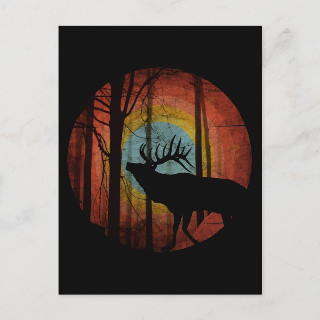 CARTE POSTALE ELK IN THE WOODS FOREST (Devant)