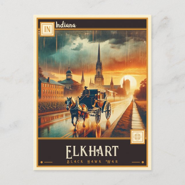 Carte Postale Elkhart, Indiana  | Vintage (Devant)