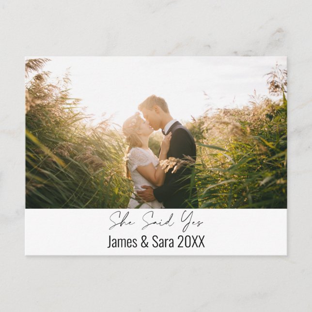 Carte Postale Elle A Dit Oui (Devant)