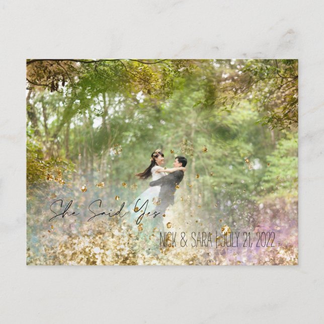 Carte Postale Elle A Dit Oui (Devant)