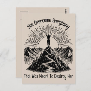 Carte Postale Elle A Surmonté Mountain Line Art Women Encouragem