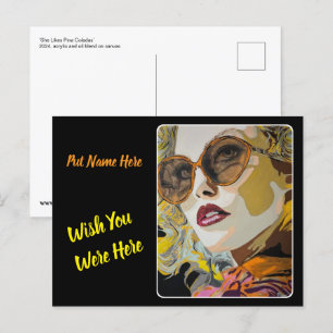 Carte Postale 'Elle aime Pina Coladas'