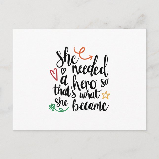 Carte Postale Elle avait besoin d'un héros (Devant)