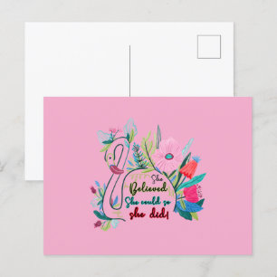 Carte Postale Elle croyait qu'elle pouvait faire du cygne avec d