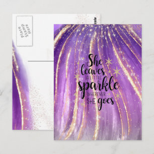 Carte Postale Elle laisse un peu de scintillement Luxe Paillette