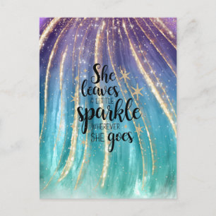 Carte Postale Elle laisse un peu de scintillement Luxe Paillette