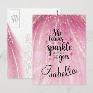 Carte Postale Elle laisse un peu de scintillement Luxe Personnal