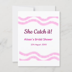 Carte Postale Elle l'attrape lignes spirales aquarelles rose mar