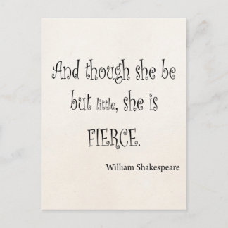 Carte Postale Elle n'est que petite elle est Fierce Shakespeare