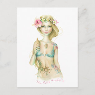 Carte Postale Elle Vend Des Coques De Mer