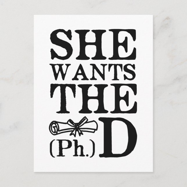 Carte Postale Elle veut le doctorat (Devant)