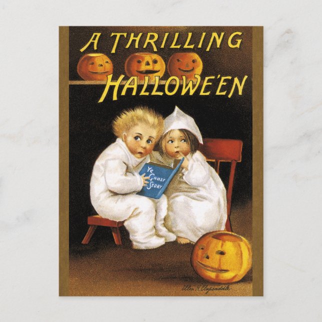 Carte Postale Ellen H. Clapsaddle : Halloween excitant (Devant)