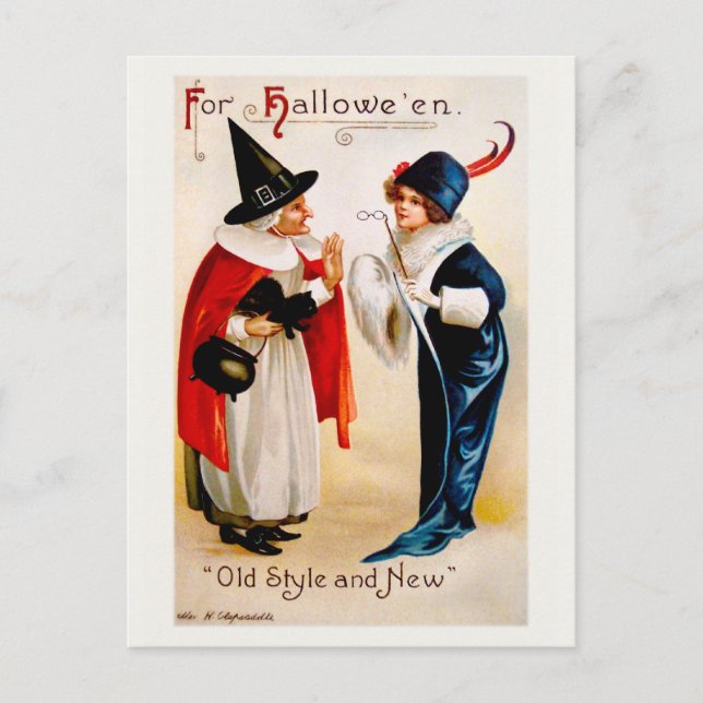 Carte Postale Ellen H. Clapsaddle : Style ancien et nouveau (Devant)