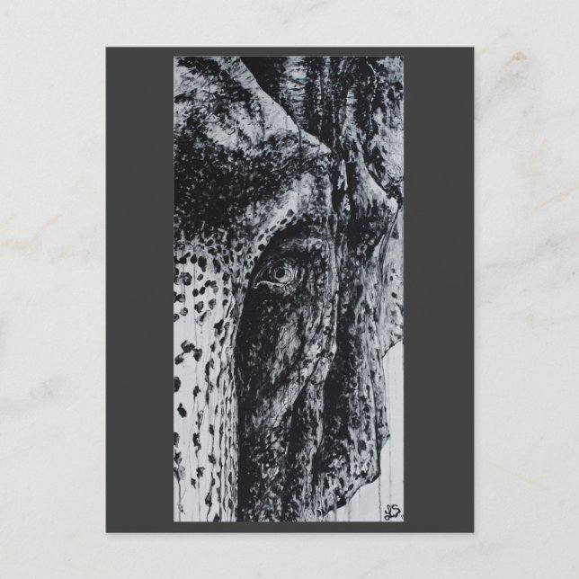 Carte Postale Ellie Elephant Asiatique Faune Jungle Animal Art (Devant)