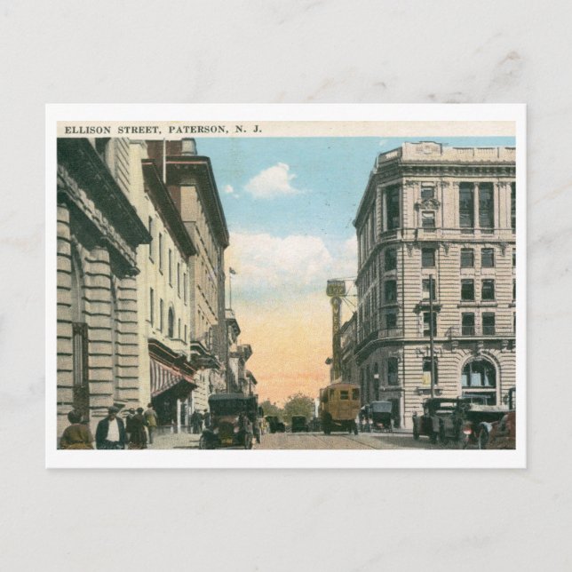 Carte Postale Ellison St., Paterson, NJ 1922 Vintage (Devant)