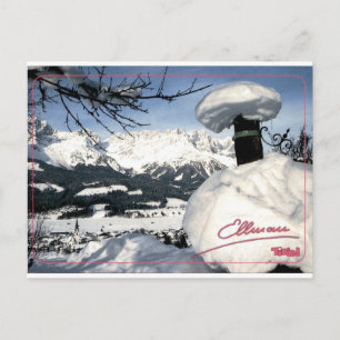 Carte Postale Ellmau Tirol Vintage Vue du village alpin d'hiver
