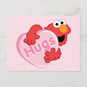 Carte Postale Elmo "Câlins" Cœur de Bonbon de la Saint-Valentin
