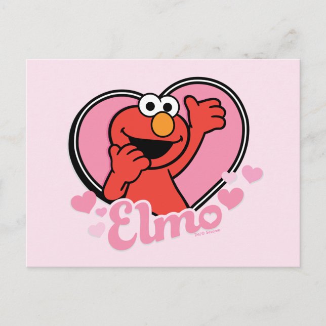 Carte Postale Elmo dans la Saint-Valentin cœur (Devant)