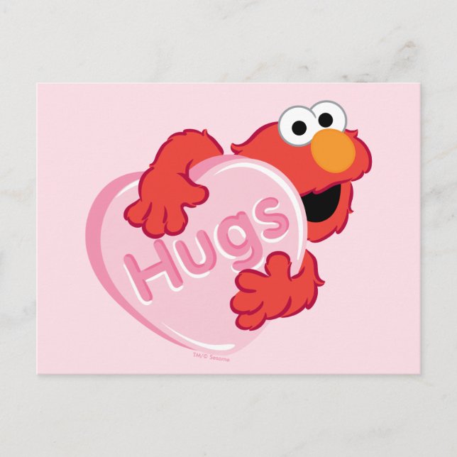 Carte Postale Elmo "Hugs" Valentine Heart Candy (Devant)