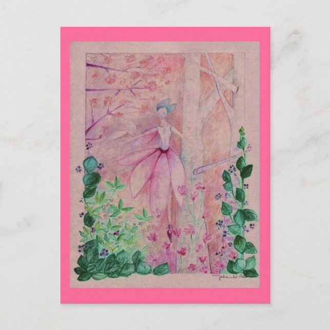 Carte Postale elve de cyclamen (Devant)