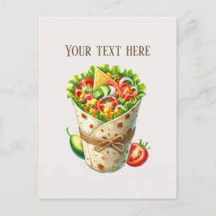 Carte Postale Emballage de sandwich amusant ajouter un message n
