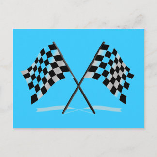 Carte Postale Emballage des drapeaux Checkered