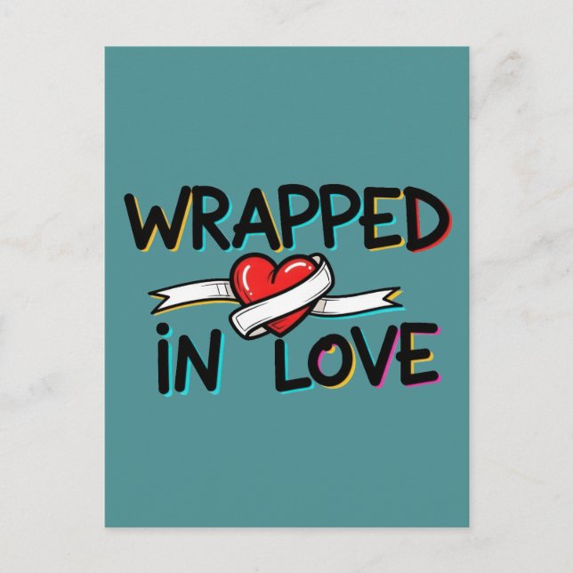 Carte Postale Emballé d'Amour (Devant)