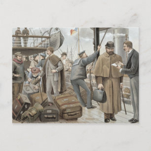 Carte Postale Embarquement à Tilbury, de 'P & O Pencillings