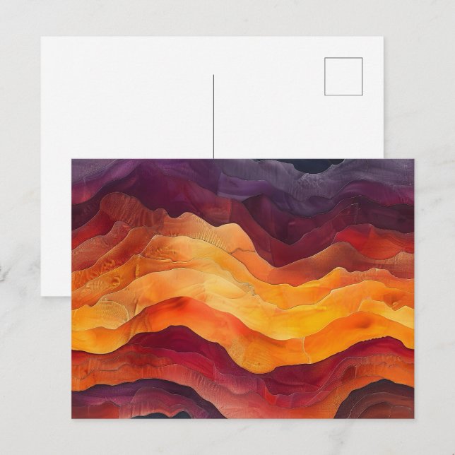 Carte Postale Ember Strata – Couches Abstraites de Terre et de F (Devant / Derrière)