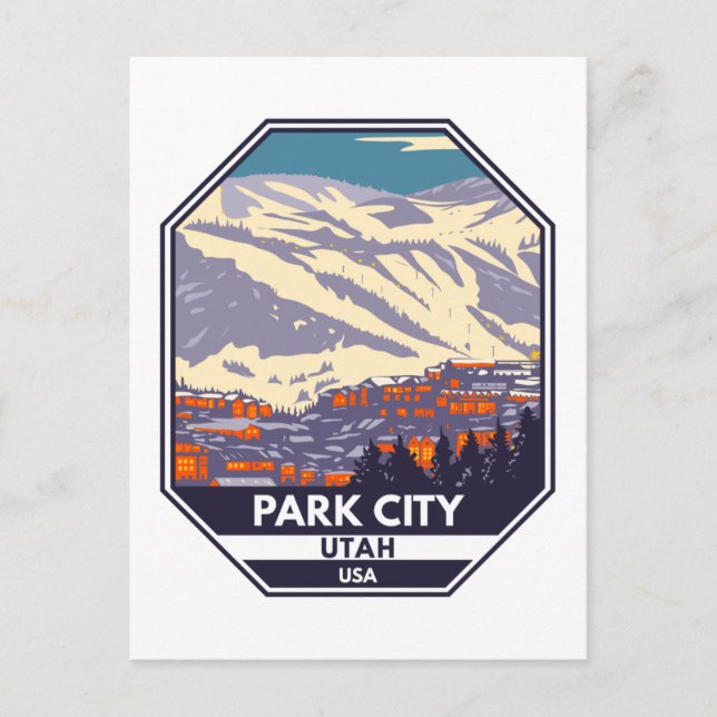Carte Postale Emblem de la région d'hiver de Park City Utah (Devant)