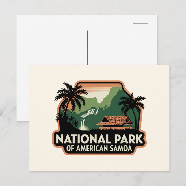 Carte Postale Emblem du Parc national des Samoa américaines (Devant / Derrière)