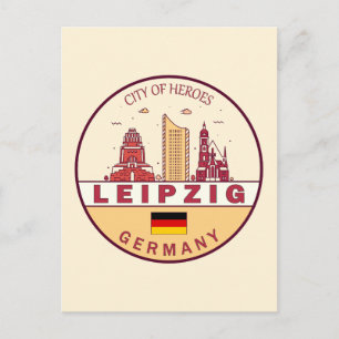 Carte Postale Emblem Leipzig Allemagne City Skyline