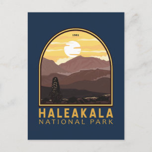 Carte Postale Emblem Vintage du Parc national de Haleakala