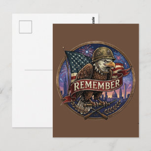Carte Postale Emblème commémoratif de l'aigle patriotique milita