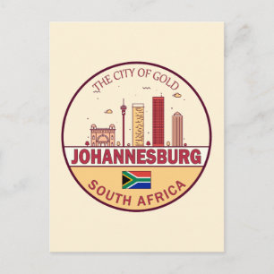 Carte Postale Emblème de la skyline de la ville de Johannesburg