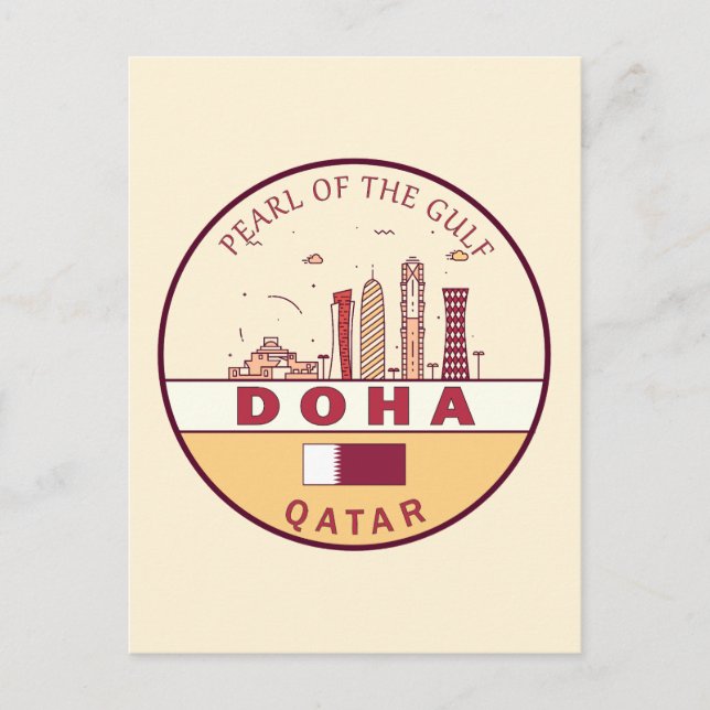 Carte Postale Emblème de la ville de Doha au Qatar (Devant)