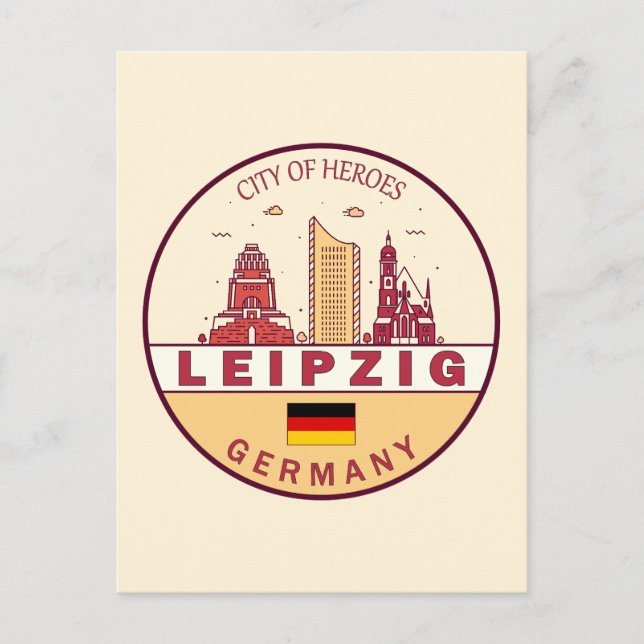 Carte Postale Emblème de la ville de Leipzig en Allemagne (Devant)