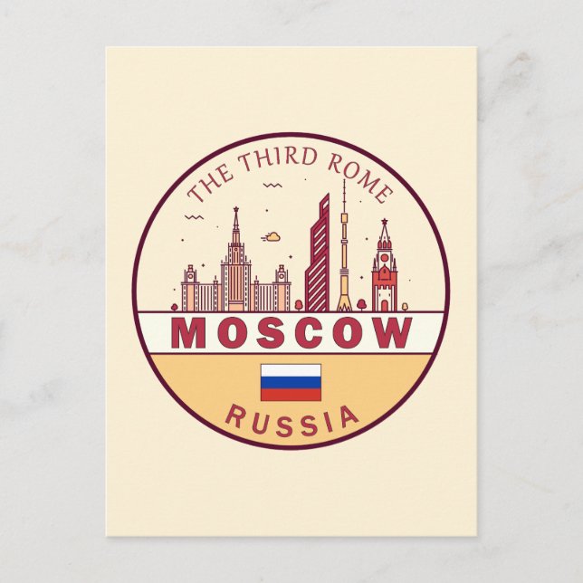 Carte Postale Emblème de la ville de Moscou Russie (Devant)