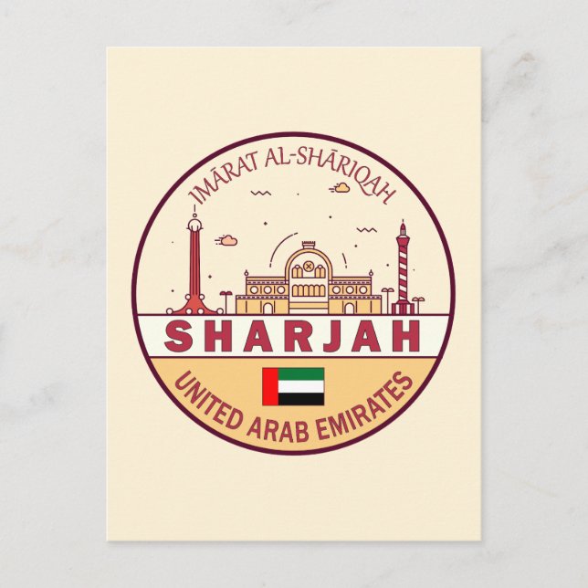 Carte Postale Emblème de la ville de Sharjah aux Émirats arabes  (Devant)