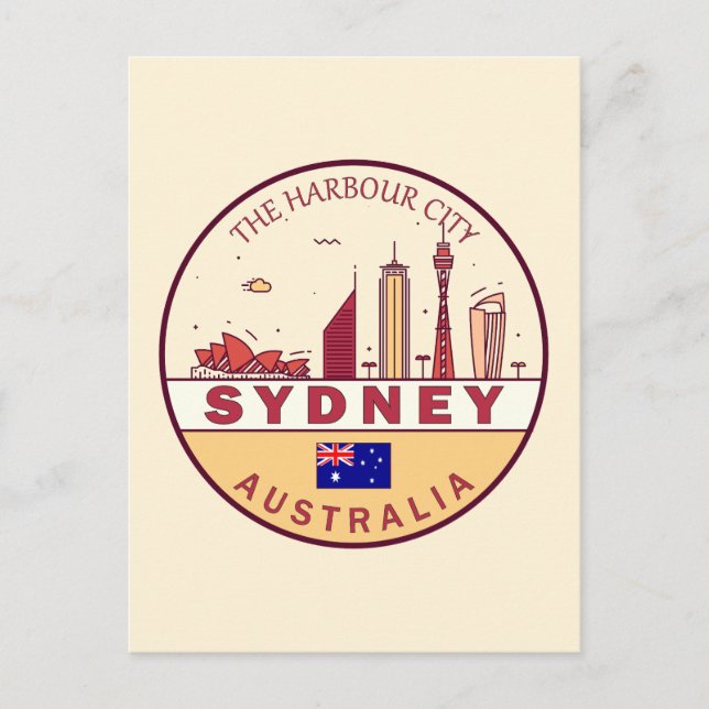 Carte Postale Emblème de la ville de Sydney Australie (Devant)