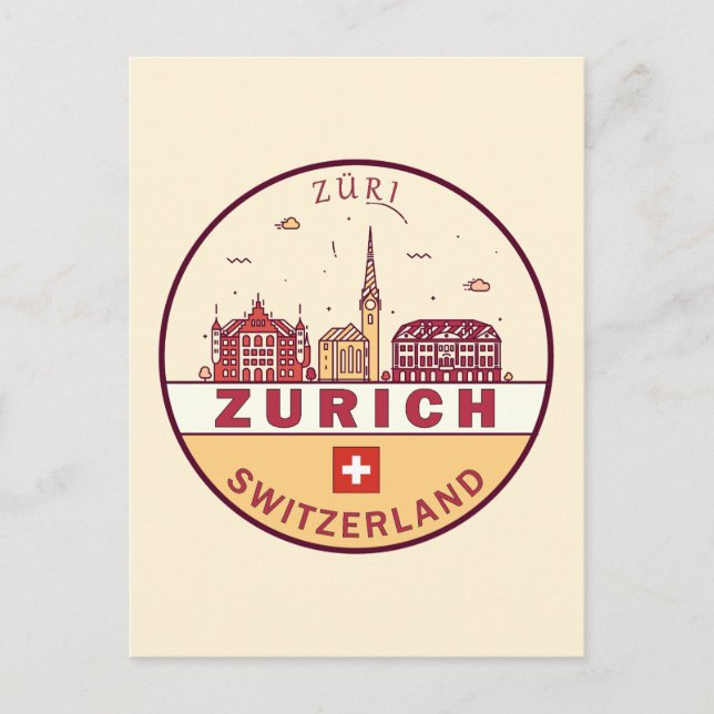 Carte Postale Emblème de la ville de Zurich en Suisse (Devant)