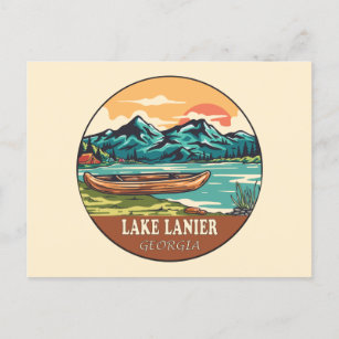Carte Postale Emblème de pêche nautique du lac Lanier Georgia