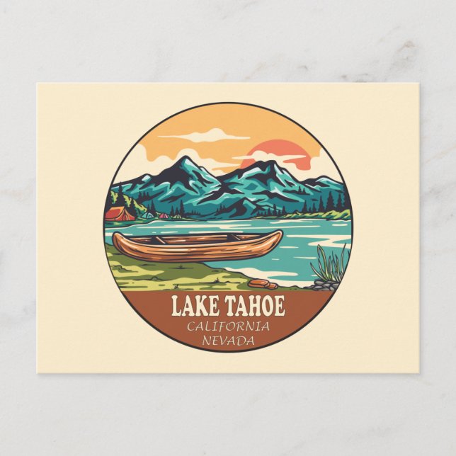 Carte Postale Emblème de pêche nautique du lac Tahoe (Devant)