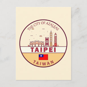 Carte Postale Emblème de Taïpei Taïwan City Skyline