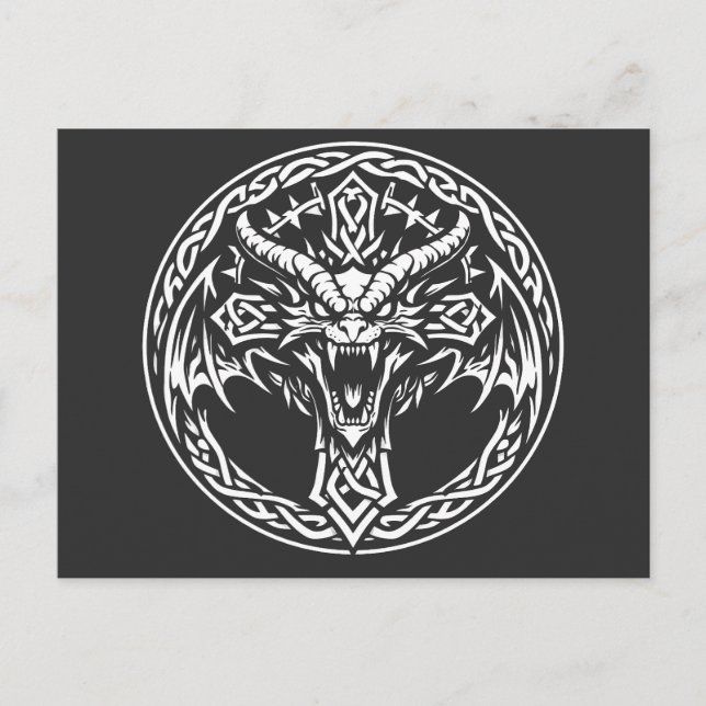 Carte Postale Emblème Dragon Celtique par BurnsInHell (Devant)