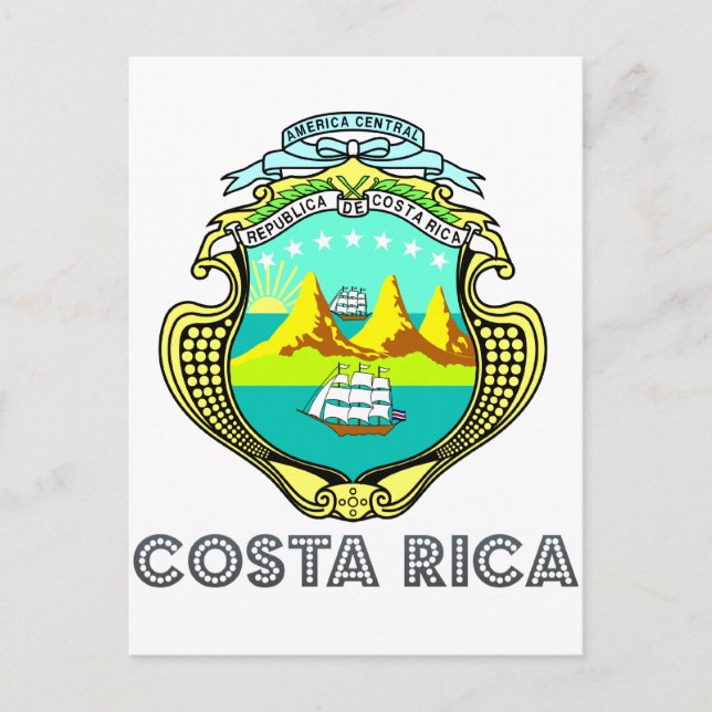 Carte Postale Emblème du Costa Rica (Devant)